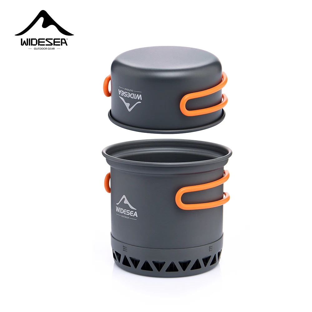 Outdoor Camping Pot 1.3L 2.3L Cookware Outdoor Cooking Kettle Set Heat Cooker Travel Tableware Tourist Kitchen Utensil Equipment