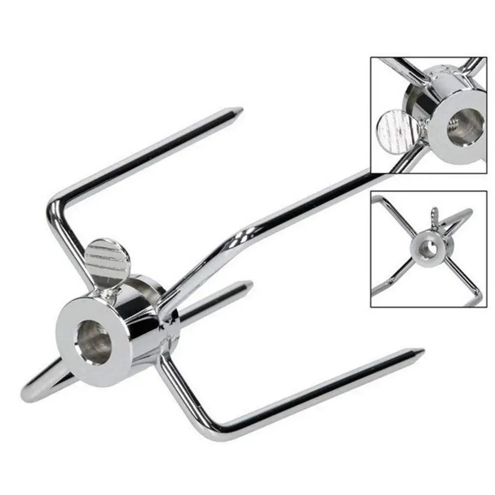 Rotating Fix Fork Barbecue Skewer Oven Accessories Forks Skewer Barbecue Steel Grill Spit Food Bbq Meat Skewer Tool Fork Grill