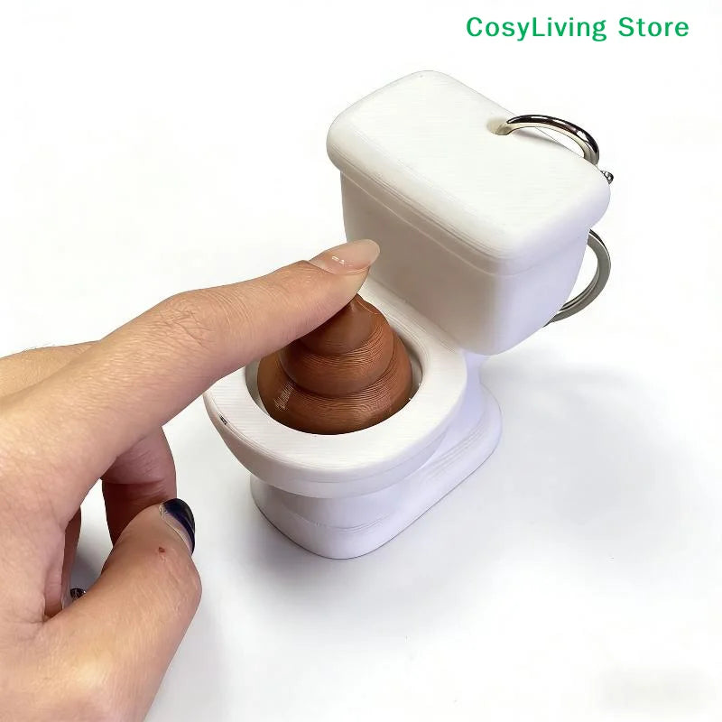 [CL]1/2Pcs Calming Keychain Keys Finger Button Party Gift Toilet Poop Hanging Fingertip Clicker Anti-stress Decompression Toys