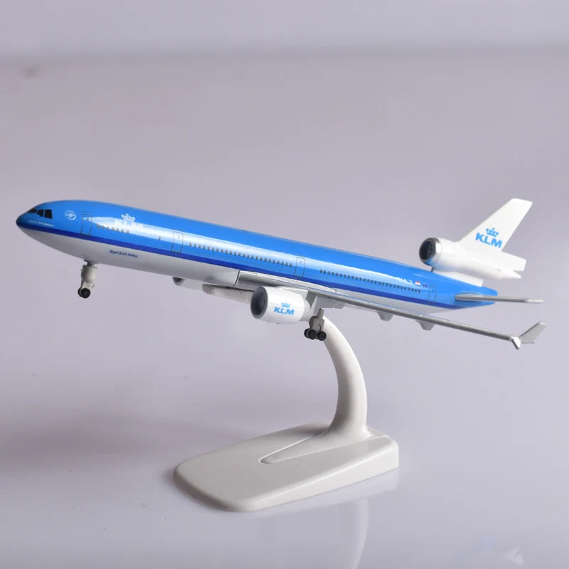 JASON TUTU 20CM KLM McDonnell Douglas MD-11 Aircraft Model Planel Airplane Diecast Metal 1/300 Scale Planes Collect Gifts