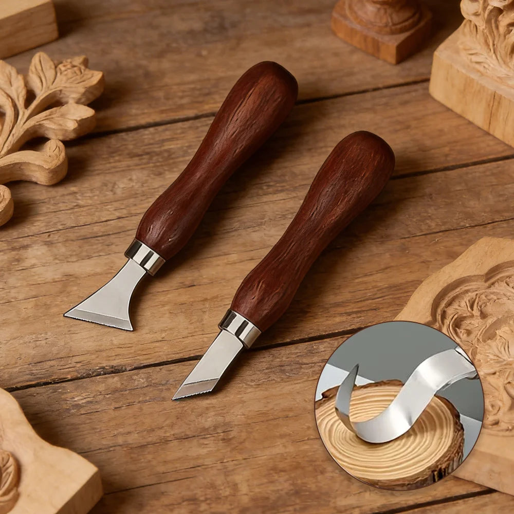 Wood Carving Knife Chisel Set, Stainless Steel Wood Whittling Knife for DIY Woodworkers/Detail Carving, Leather Craft Beveller