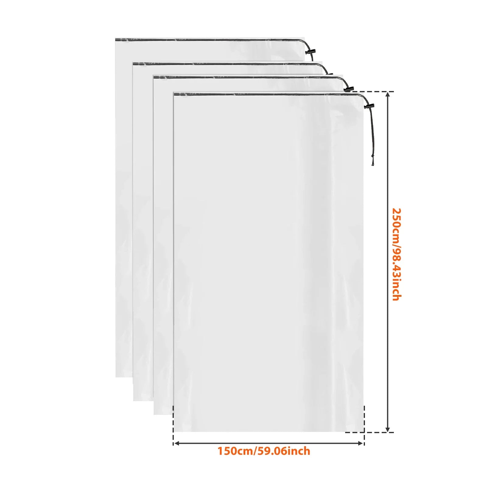 4 Pcs Suitcase Dust Cover Clear Drawstring Luggage Box Storage Bag Suitcase Blanket Quilt Organizer Travel Sleeve Accessory