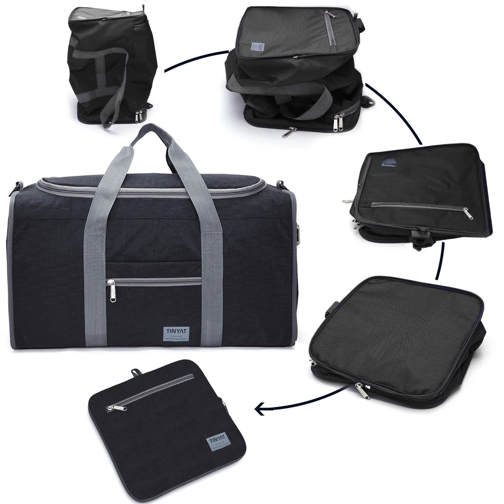 TINYAT Large Capacity Men Travel Bag Sling Duffle Bag for Sports Gym Tote Outdoor Trips and Fitness Activities