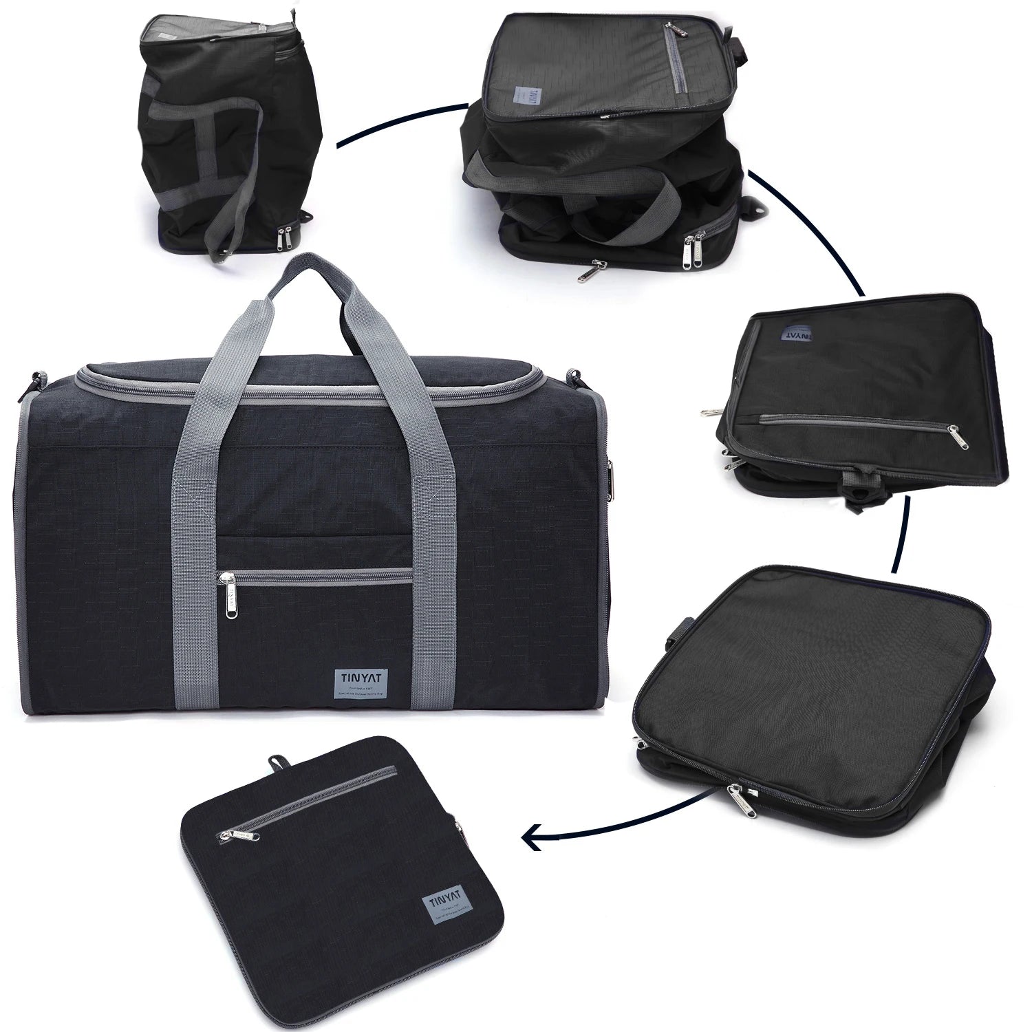 TINYAT Large Capacity Men Travel Bag Sling Duffle Bag for Sports Gym Tote Outdoor Trips and Fitness Activities