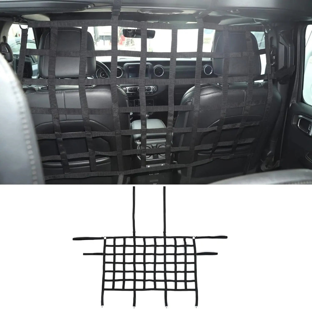 1x Car Roof Net Hammock Mesh Cargo Rooftop Netting Heavy Duty for TJ YJ JK JKU JL JLU JT 1987-2024 for Suzuki Jimny  JB74 19-23