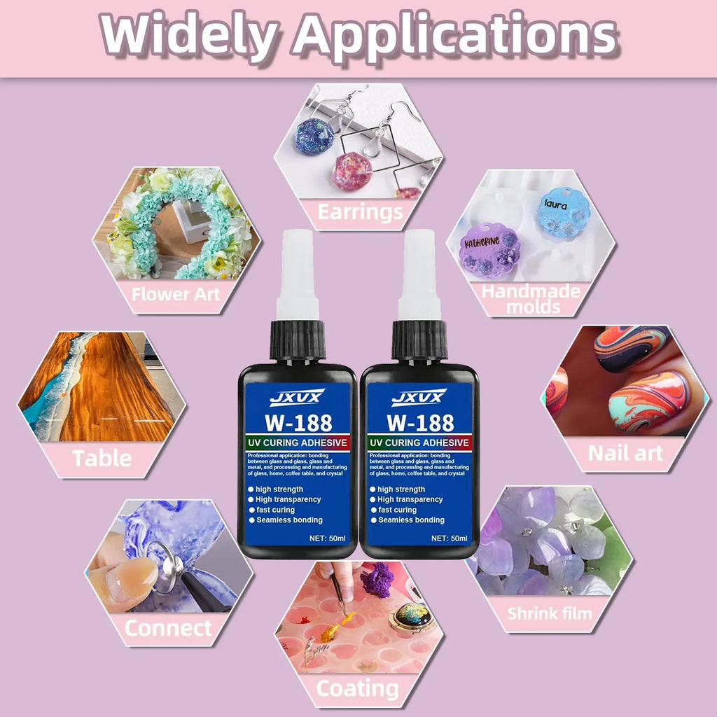 UV-curing adhesive resin for DIY jewellery Handicraft production and model making High transparency, rapid drying, high hardness