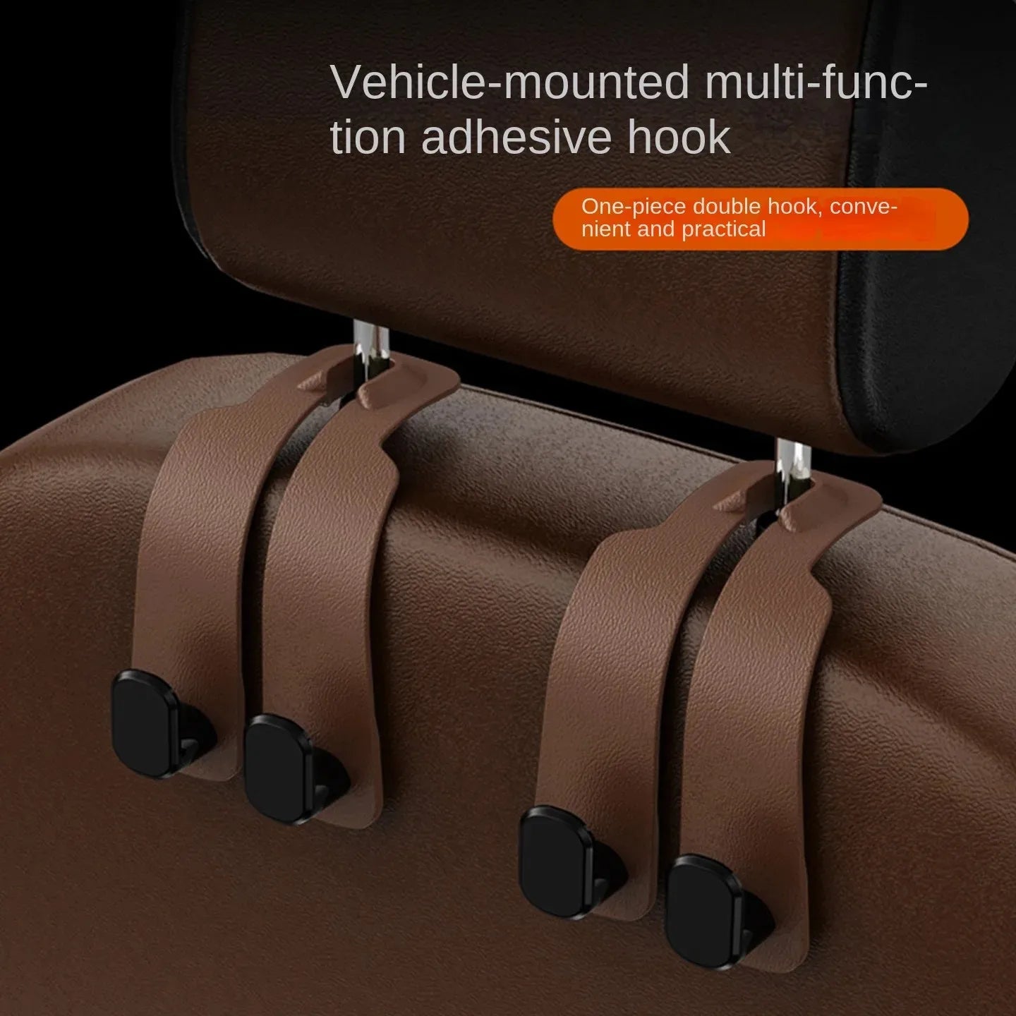 Fit for Headrest Hook Seatback Storage Rack Backpack Holder Multi-Functional Suede Double-Ended Hook - Universal