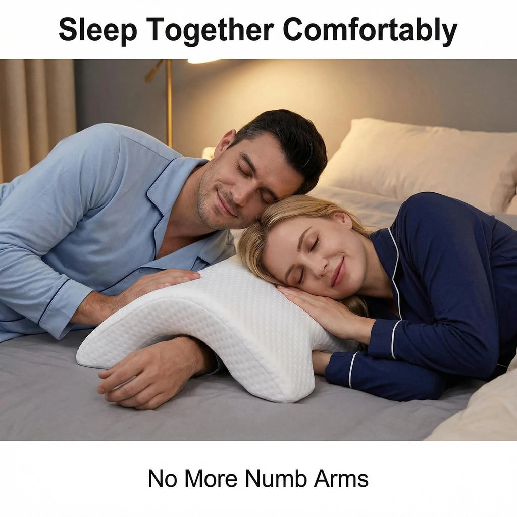 Couple Arm Pillow Memory Foam Anti Numb Arm Pillow Side Sleeper Pillow Ergonomic Neck Support Couple Hug Pillow