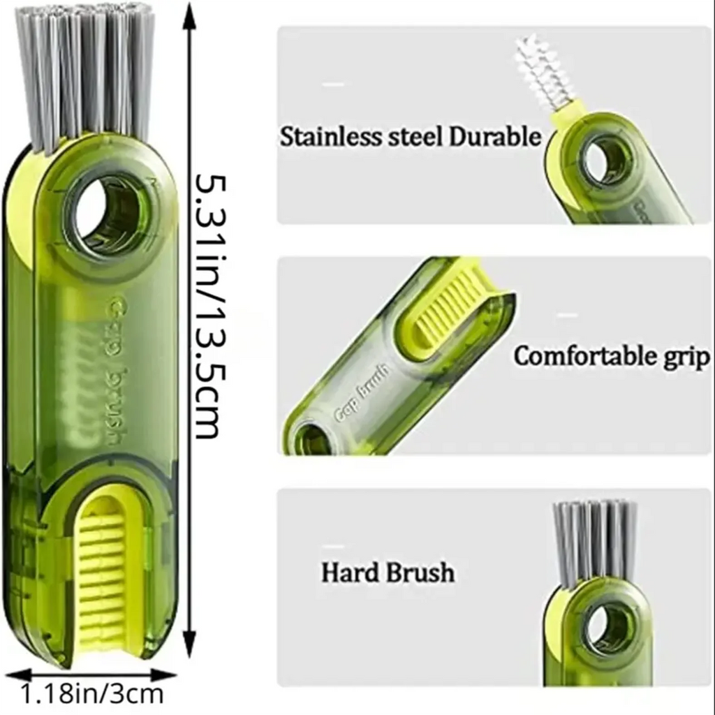 1Piece 3 in 1 Bottle Cup Lid Brush Straw Cleaner Tool Multi-Functional Crevice Cleaning Brush