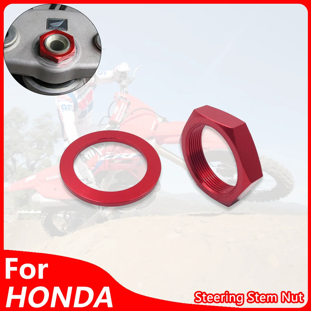 For CRF250R 04-23 Steering Stem Nut Motorcycle M26 Aluminium Nut Honda CR125R CRF250RX CRF450R CRF450RX Steering Head Bearing