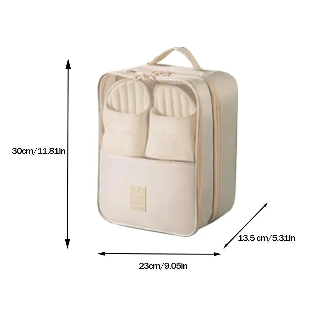Oxford Cloth Travel Shoe Bag Multi-functional 3-Layer Storage Organizer Portable Waterproof Shoe Pouch for Travel Trip