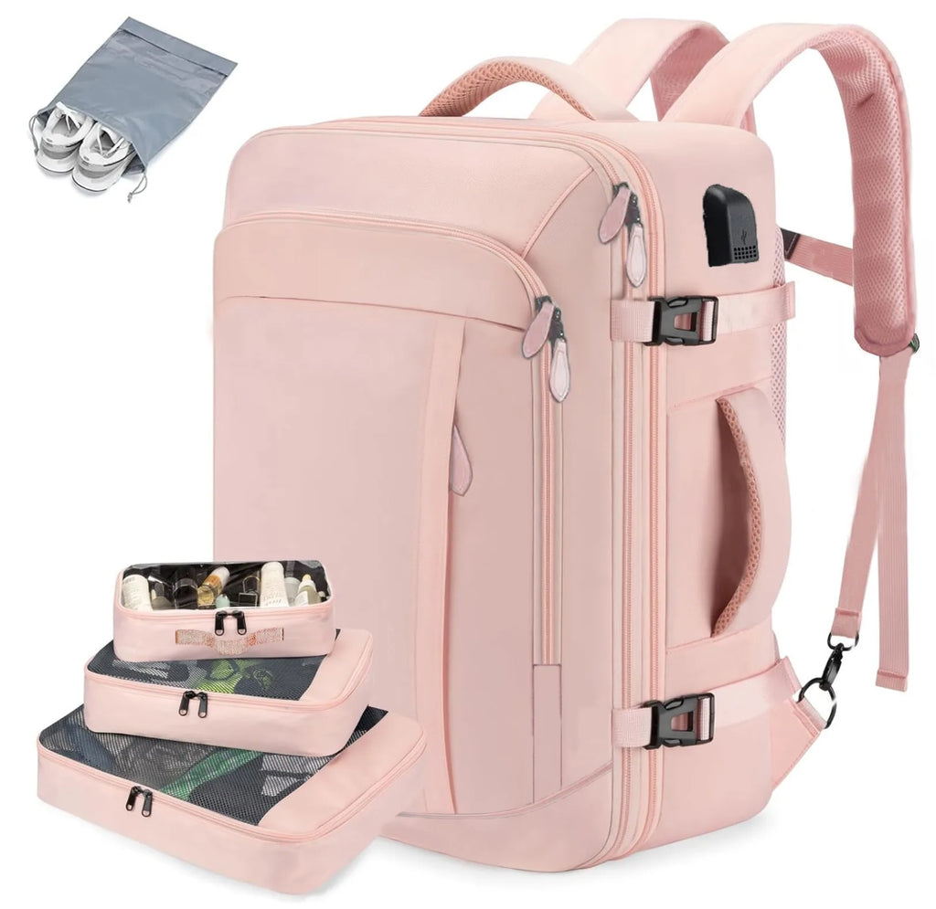 Large Capacity Travel Expandable Large Suitcase Backpacks With 4 Packing Cubes Water Resistant Luggage Daypack Backpack Mochila