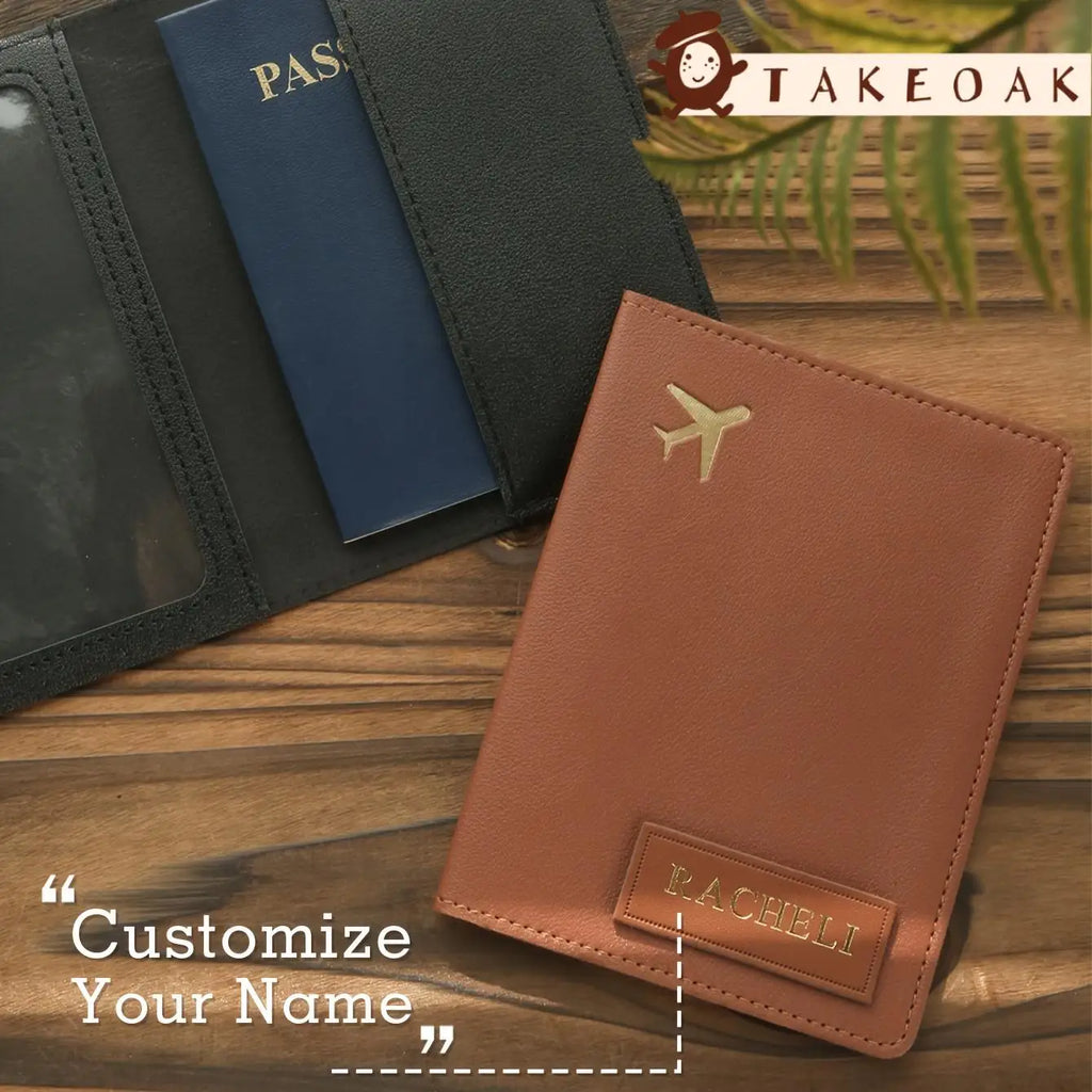 Custom Hot Stamping Name Passport Cover Minimalist Leather Passport Holder Personalized Travel Document Case, Unique Travel Gi