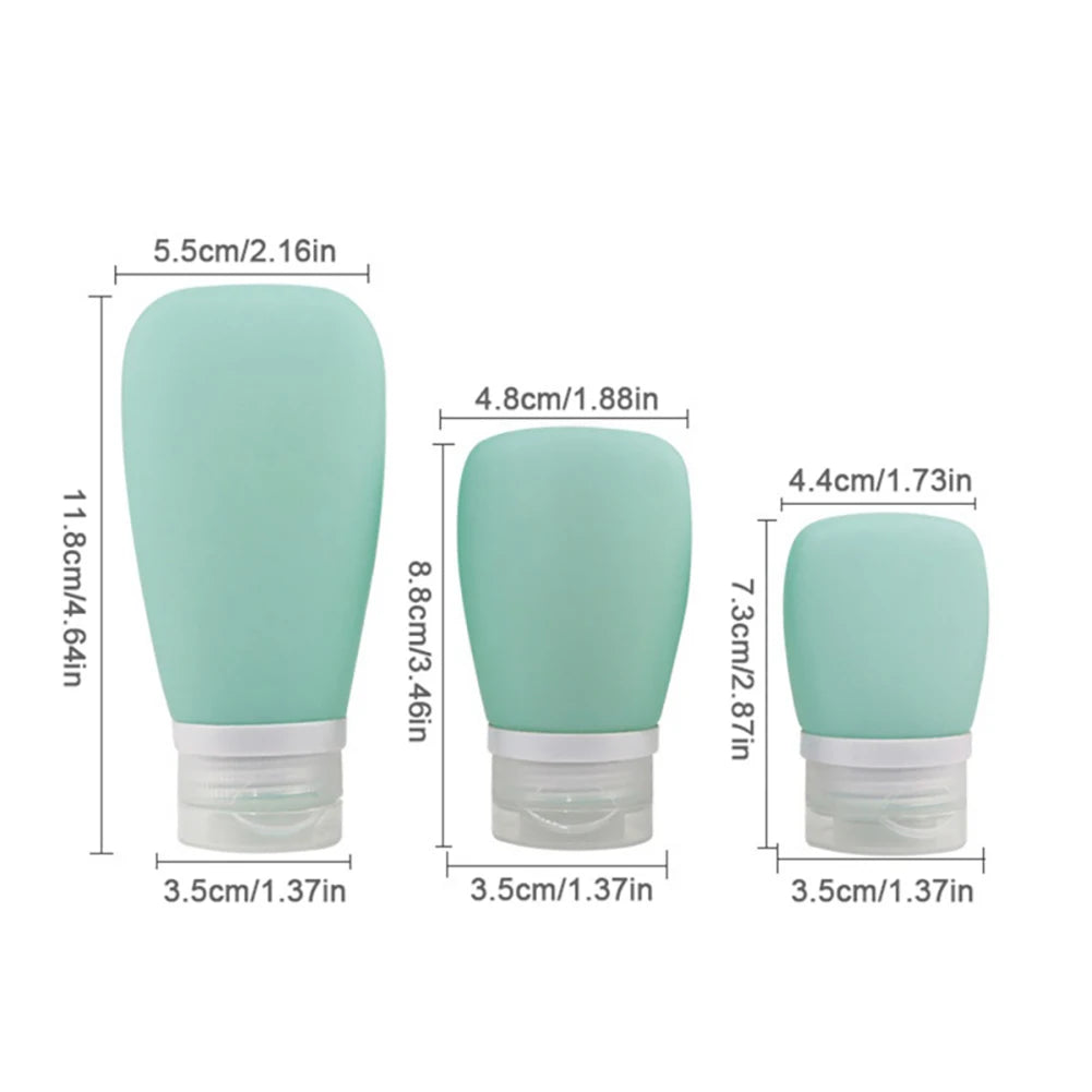 30ml/60ml/90ml Silicone Travel Bottles Sub-packaging Storage Bottles Leakproof Refillable Bottle for Shampoo Skin Care Products
