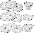 Outdoor Camping Folding Lightweight 9cs set folding bowl Tableware Camping Supplies Portable Bowl Plate Filter Folding Tableware