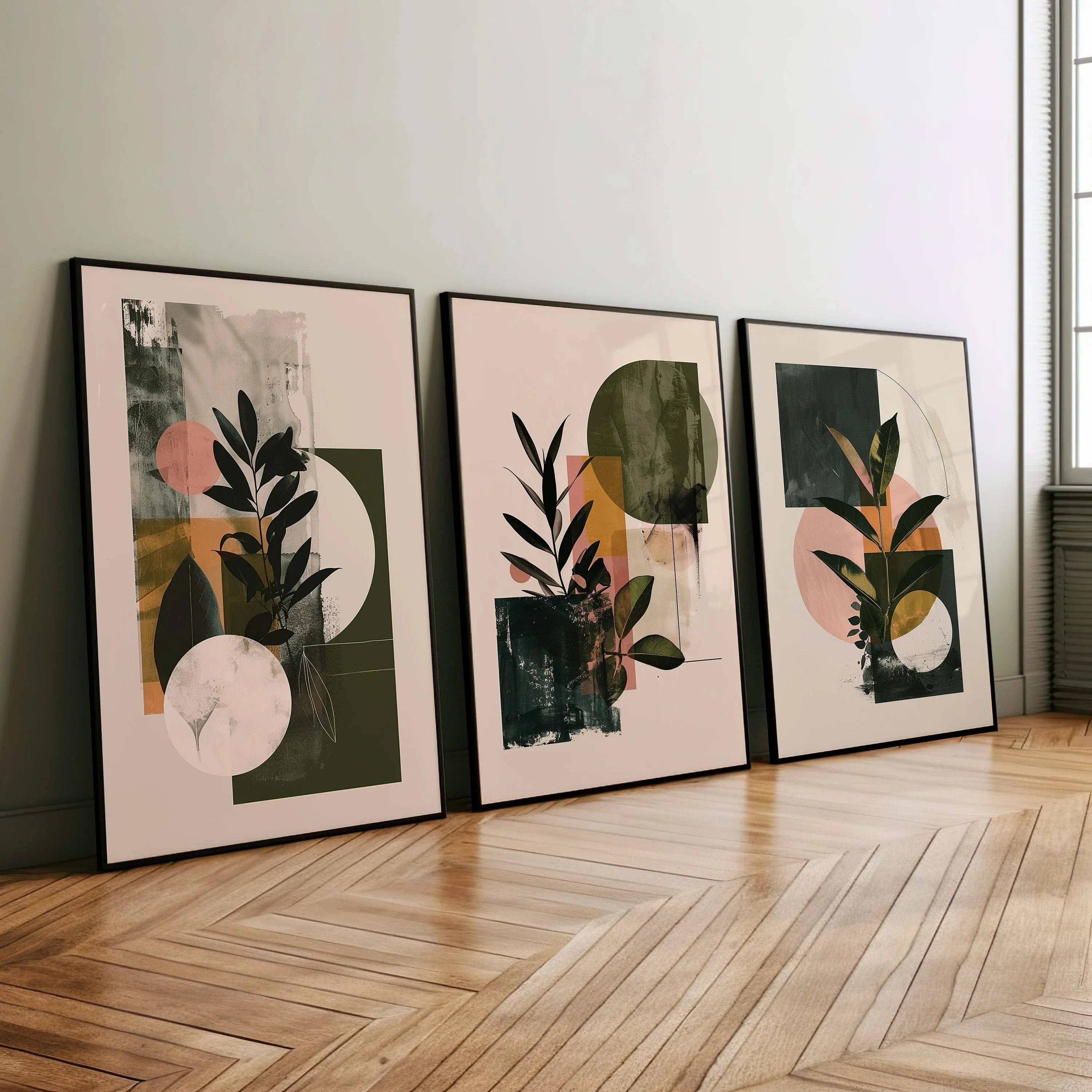 Bohemian Abstract Floral Canvas Printing Spring Wildflower Plant Wall Art Posters for Modern Living Room Bedroom Home Decor