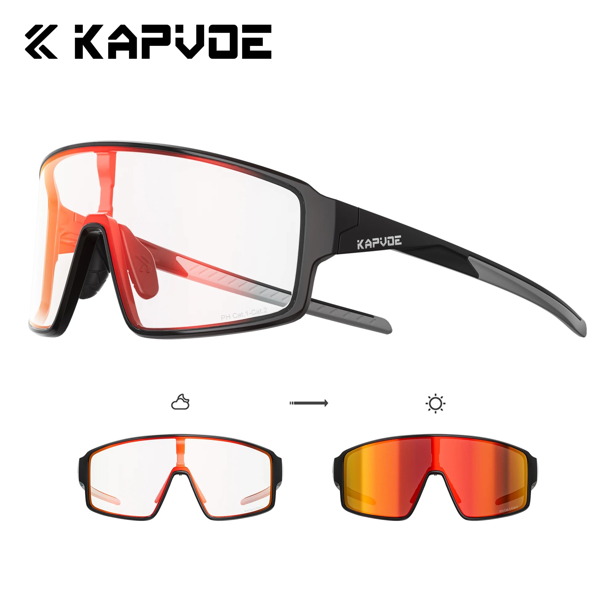KAPVOE New Hiking Eyewear Cycling Sunglasses Men UV400 Sports MTB Outdoor Goggles Bicycle UV400 Women Running Windproof Glasses