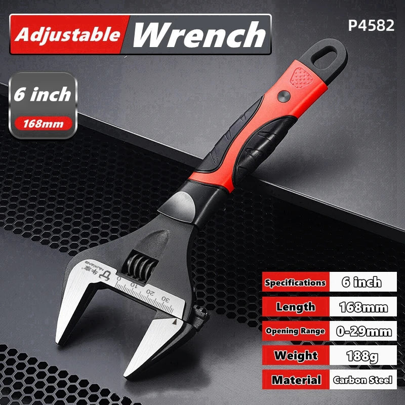 Adjustable Wrench Stainless Steel Universal Spanner Bathroom Wrench Large Open High Quality Plumbing Repair Tool Household