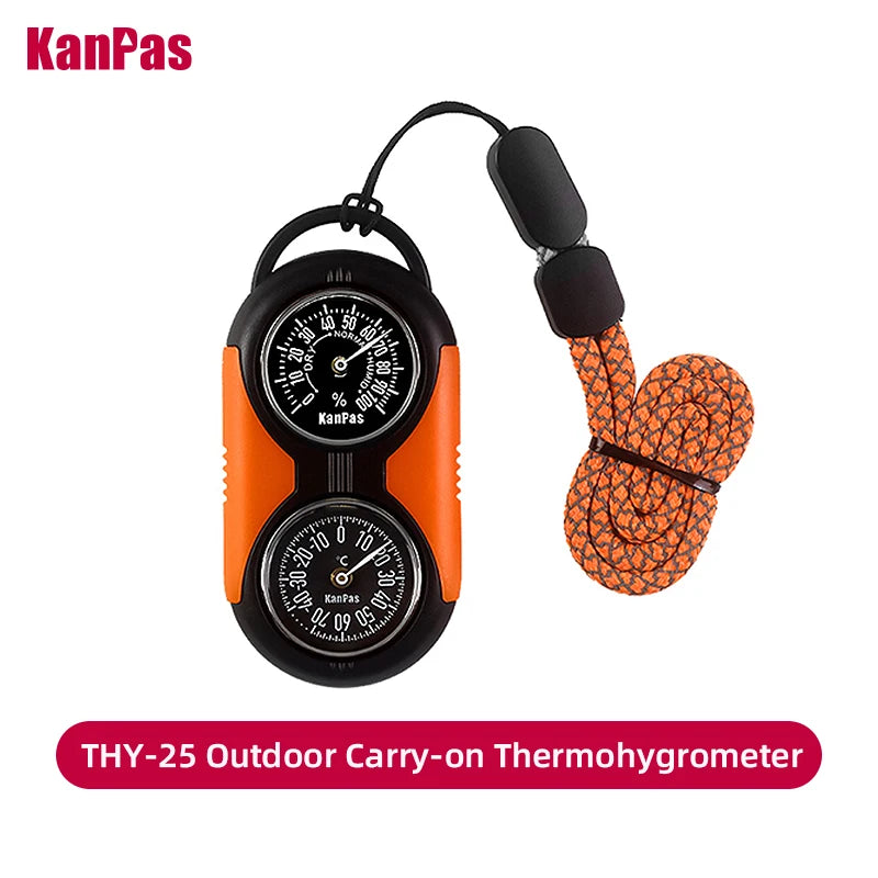 KANPAS Thermometer Hygrometer Mechanical Temperature Humidity Gauge Premium Metal Case No Battery for Car RV Home Outdoor Guitar