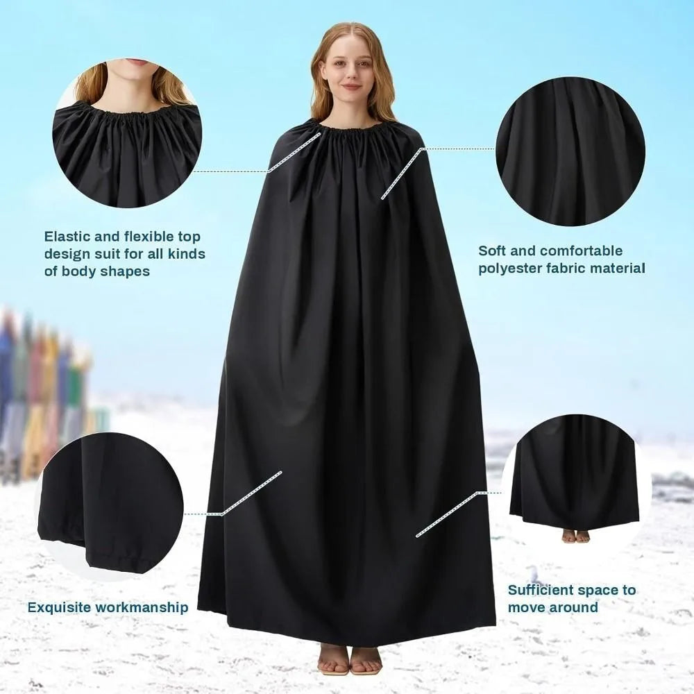 125cm Clothing Changing Cover Black Waterproof Changing Room Wear-resistant Privacy Protection Simple Beach Changing Cover Tent