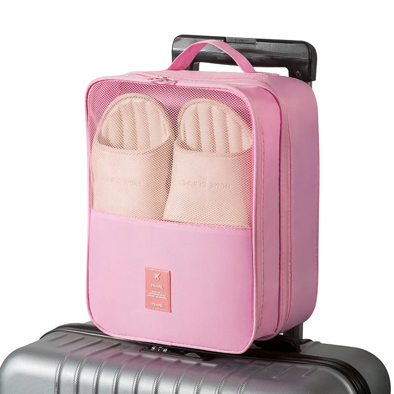 Travel Shoe Bags for Packing in Suitcase Shoe Travel Bag Organizer with Handle Multi-Layer Compartments Holds 3 Pairs of Shoes