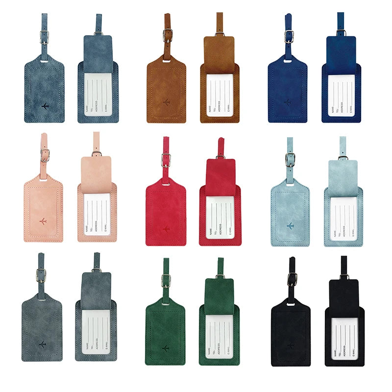 Travel Essentials: RFID-Blocking Passport Holder + Leather Luggage Tag Set