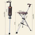 Foldable Walking Cane with Seat Portable Walking Stick 120kg Weight Capacity Suitable for Outdoor Hiking Camping