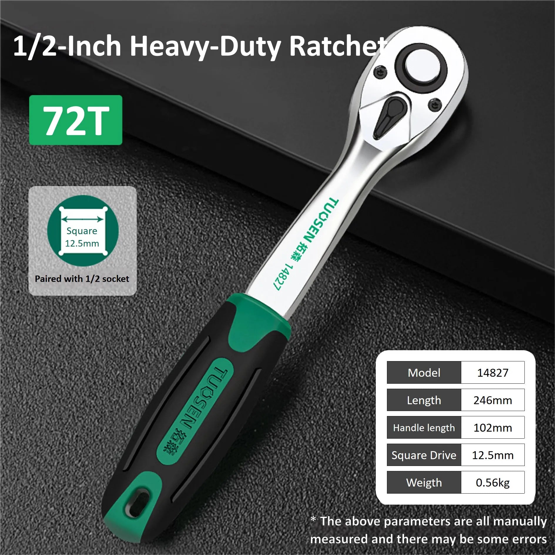 72-Tooth Quick Release Ratchet Wrench- Multi-Function Hand Tool for Auto Repair & Maintenance