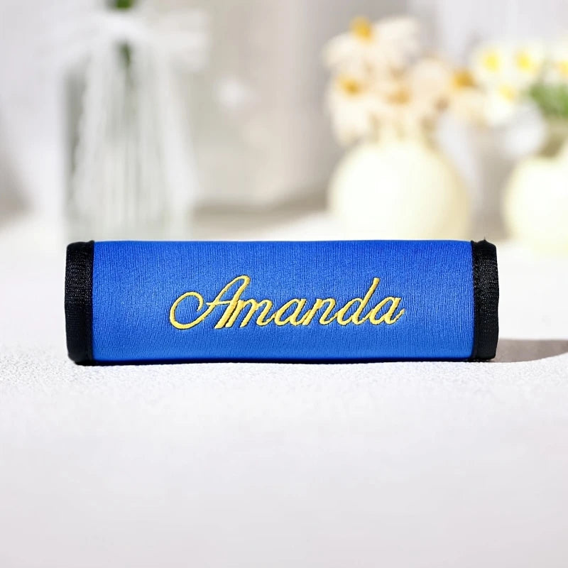 Embroidered name Luggage Handle Wrap For Suitcase Custom Luggage Cover Personalized Velcro Handle Wrap Personalized Holiday Gift