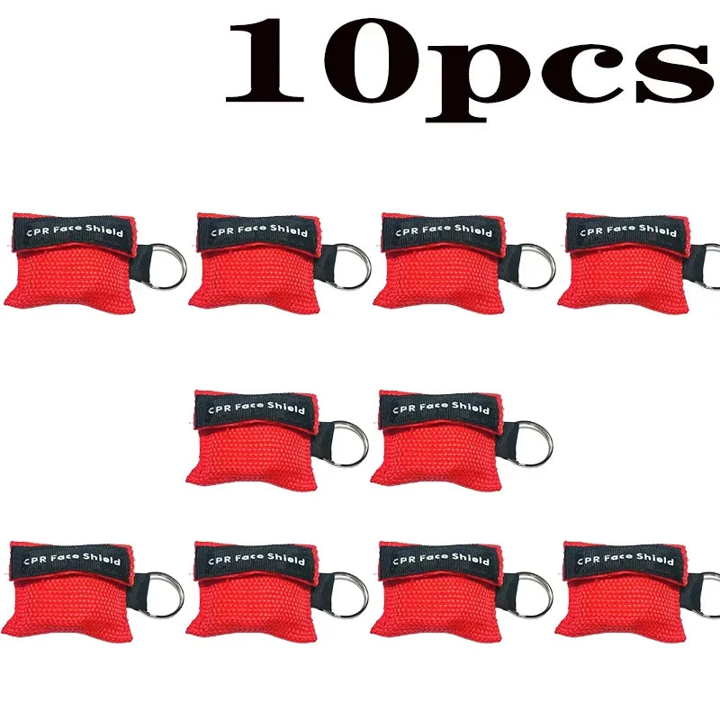 1~10pc Outdoor Rescue Health Care Tools Jetting Resuscitator MaskKey chain First Aid Emergency Face Shield CPR Mask Professional