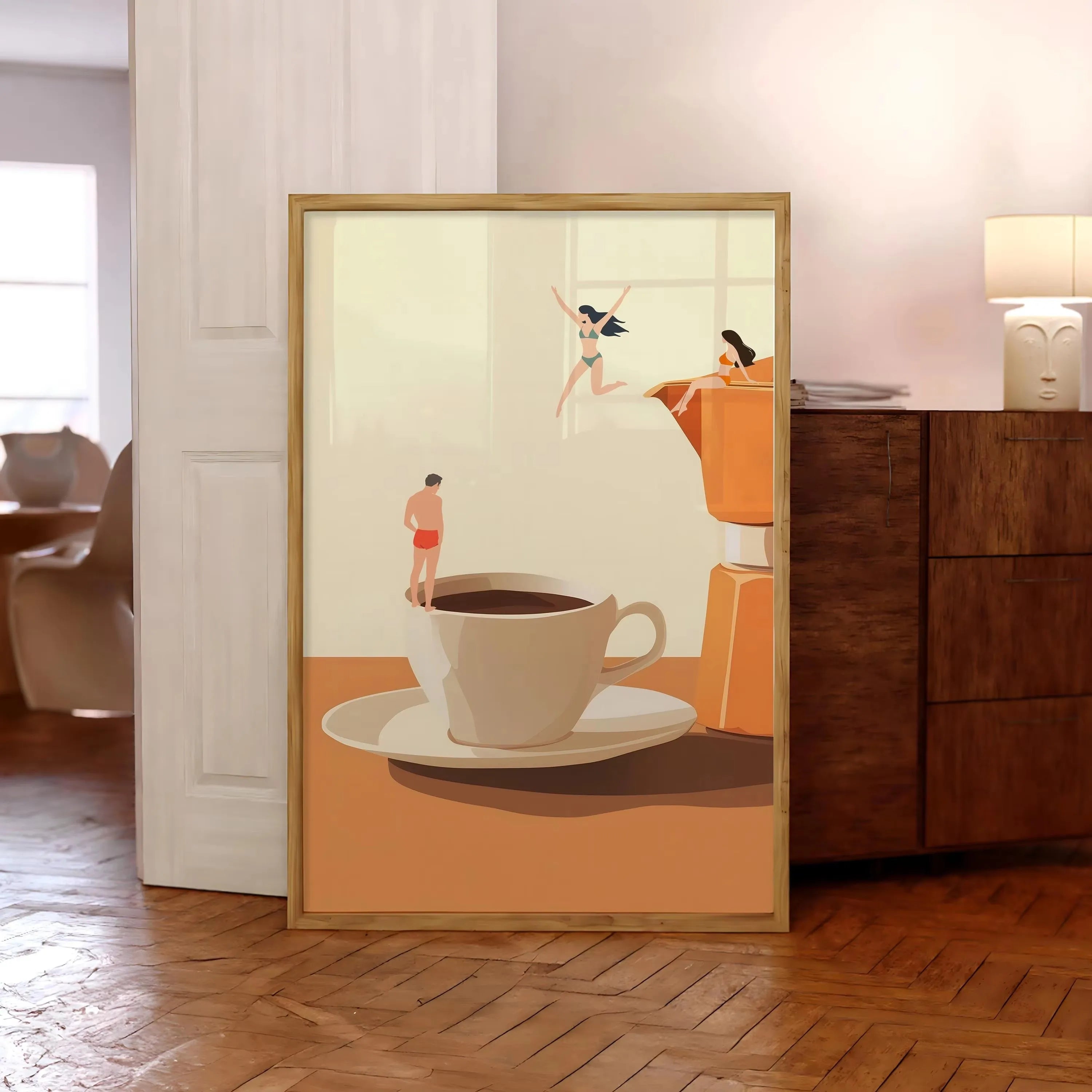 Coffee Diver Canvas Prints Kitchen Good Morning Coffee Wall Art Posters for Modern Living Room Home Decor Coffee Lovers Gifts