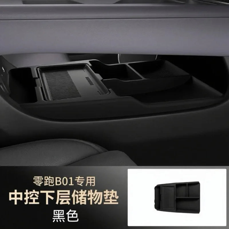 For Leapmotor B01 2025 Center Console Lower Storage Box, Drop-in Organizer Tray, Interior Accessory car accessories