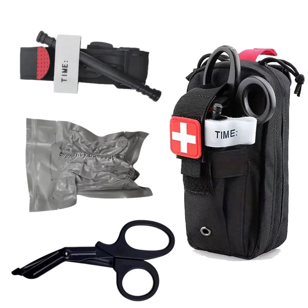 Professional Medical Rescue First Aid Kit with Tourniquet EDC Pouch Molle System for Outdoor Camping Hiking Emergency Survival