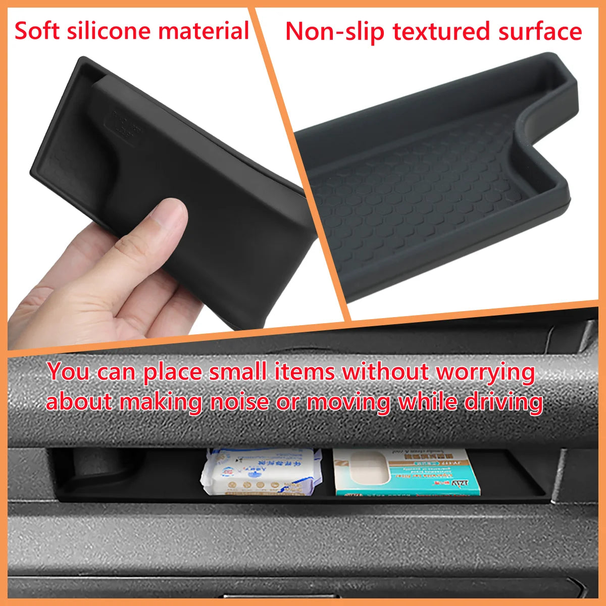 RHD Car Passenger Handle Storage Box Tray Pad Copilot Side Silicone Storage Mat for Suzuki Jimny 2024-2026 Interior Accessories
