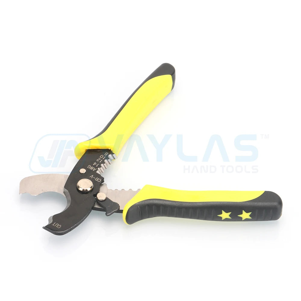 Multifunctional Cable Wire Stripper Stripping Cutter Knife Crimper AWG & Metric Scale