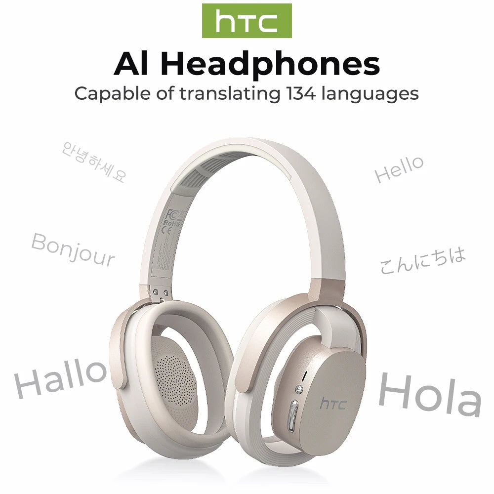 HTC HP07 Bluetooth V6.0 Wireless Open-Ear Headphones Foldable Punchy Bass Headset for PC Laptop phone TV lightweight Hollow Airy