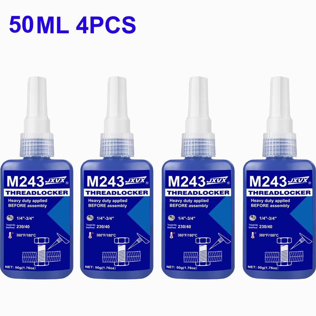 50ml Threadfixing Agent, Medium Strength Blue Anaerobic Adhesive for Fixing Nuts and Bolts, Anti-loosening, Anti-corrosion, Oil