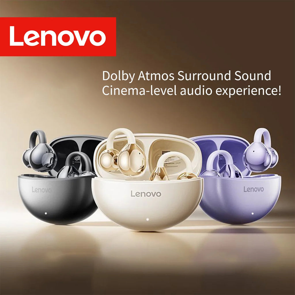 Lenovo TWS Lightweight Mini Earphones Dual Mic Noise Reduction Stereo Bass HD Call Comfortable Bluetooth Earbuds