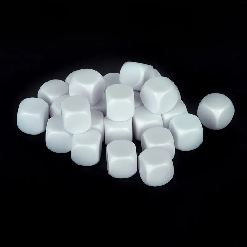 6pcs/pack New Acrylic 30mm White Blank Dice Teaching Props Game Accessories Mathematical Tools Rounded Corner
