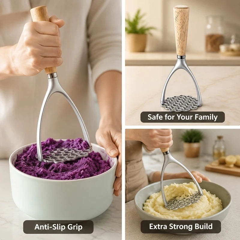New Thickened 304 Stainless Steel Potato Masher for Food Making and Crushing Small Tool
