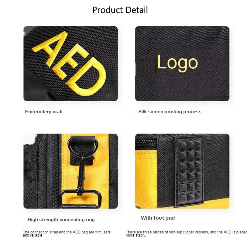 Empty AED Defibrillator Backpack First Aid Kit Portable Medical Instrument Storage Bag Emergency Rescue Kit for AED120MC