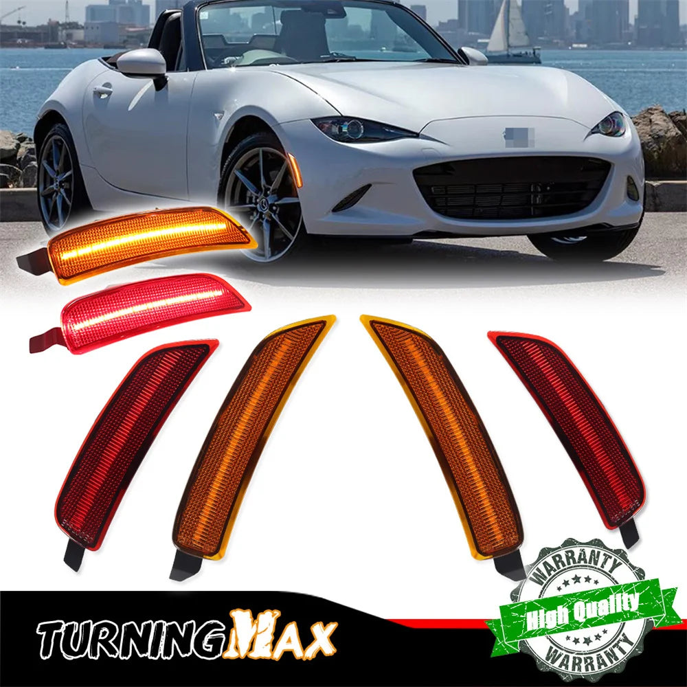 Amber/White/Red LED Front/Rear Side Marker Indicator Lights Turn Signal Light For Mazda MX-5 Miata 2016-2023 Fender Flare Lights