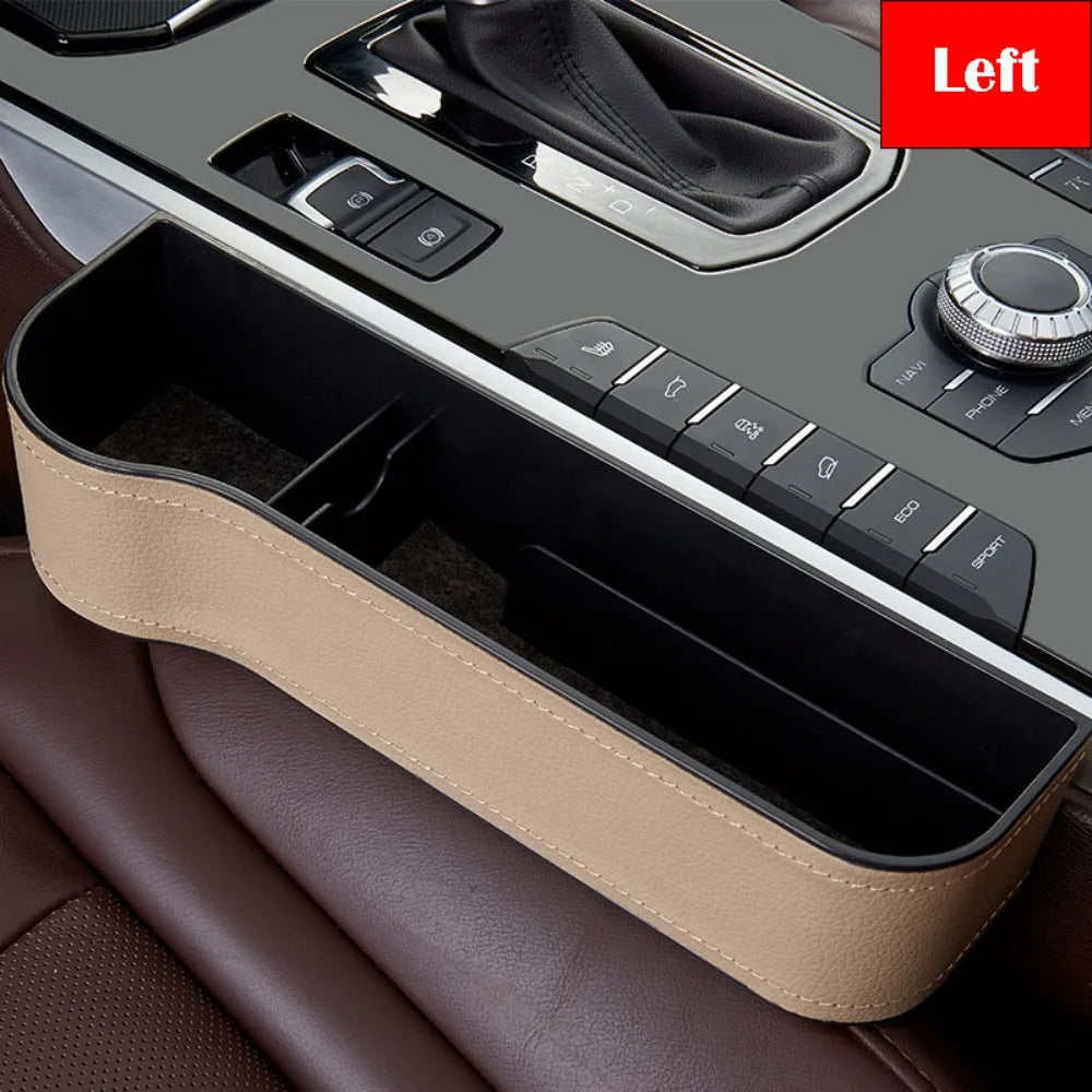 PU Leather Car Seat Gap Filler Storage Box Large Capacity Durable Auto Seat Slit Card Pocket Multifunction Car Crevice Pocket
