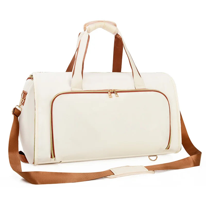 Large Capacity Oxford Cloth Travel Bag Waterproof Wear-resistant Foldable Suit Hanger Crossbody Backpack Double Shoulder Bag
