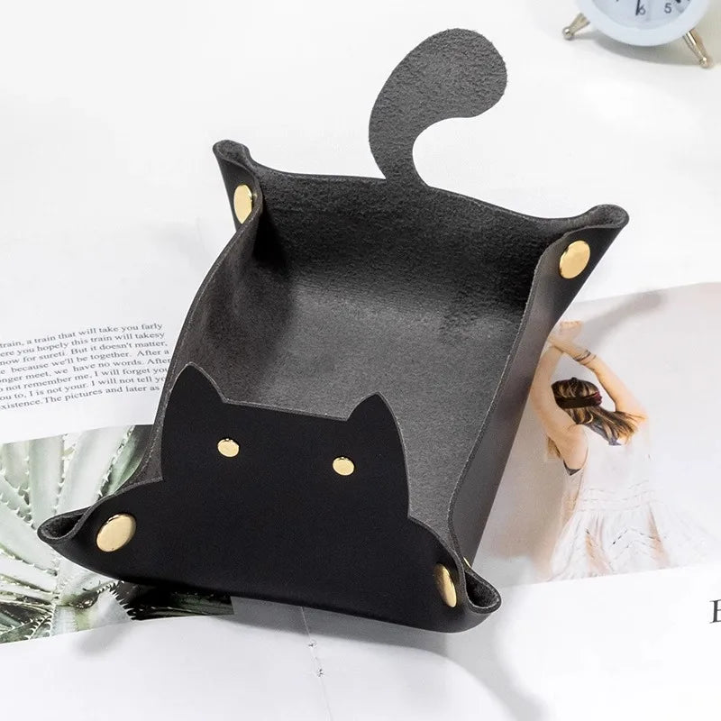 1-7pcs DND Milk White Solid Resin Black Kitten Smile Cat Dice Set Multi-sided Polyhedral Dice for D&D COC Role RPG Table Game