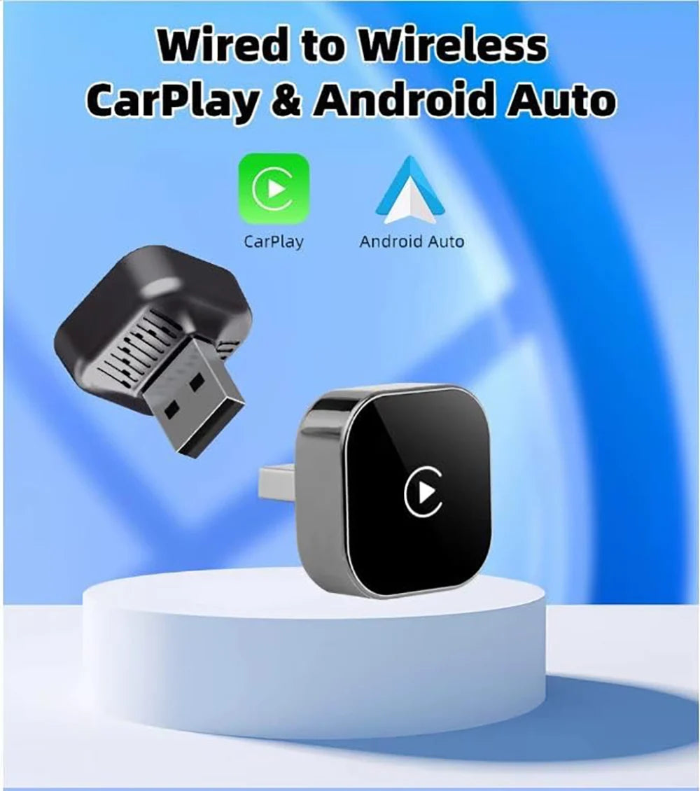 2026 Trending Wireless CarPlay Adapter for Apple iPhone & Android, 2-in-1 Adapter Convert Wired to Wireless Dongle