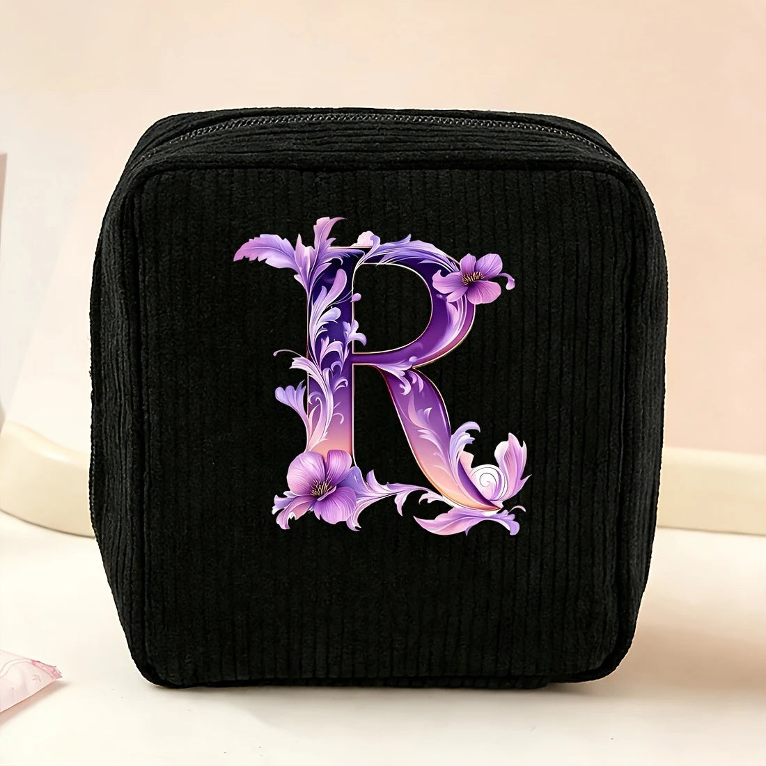 New Fashionable Purple Letter-Patterned Sanitary Napkin Storage Bag, Multifunctional Portable Travel and Daily Storage Bag, Ideal Gift Choice for Girls