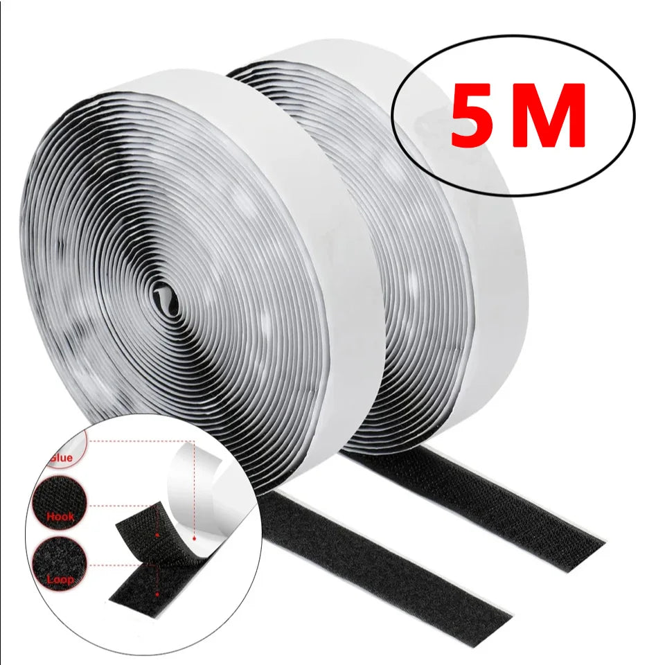 1-10M Strong Self Adhesive Hook and Loop Tape Heavy Duty Sticky Back Nylon Velcros Fastener Strip for Car, Home Office DIY Craft