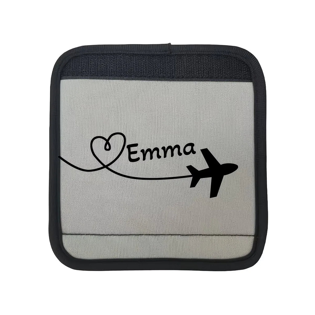 Custom Cover, Airplane Heart-Shaped Pattern Luggage Pole Cover, Custom Text Luggage Pole Cover, Personalized Holiday Gift