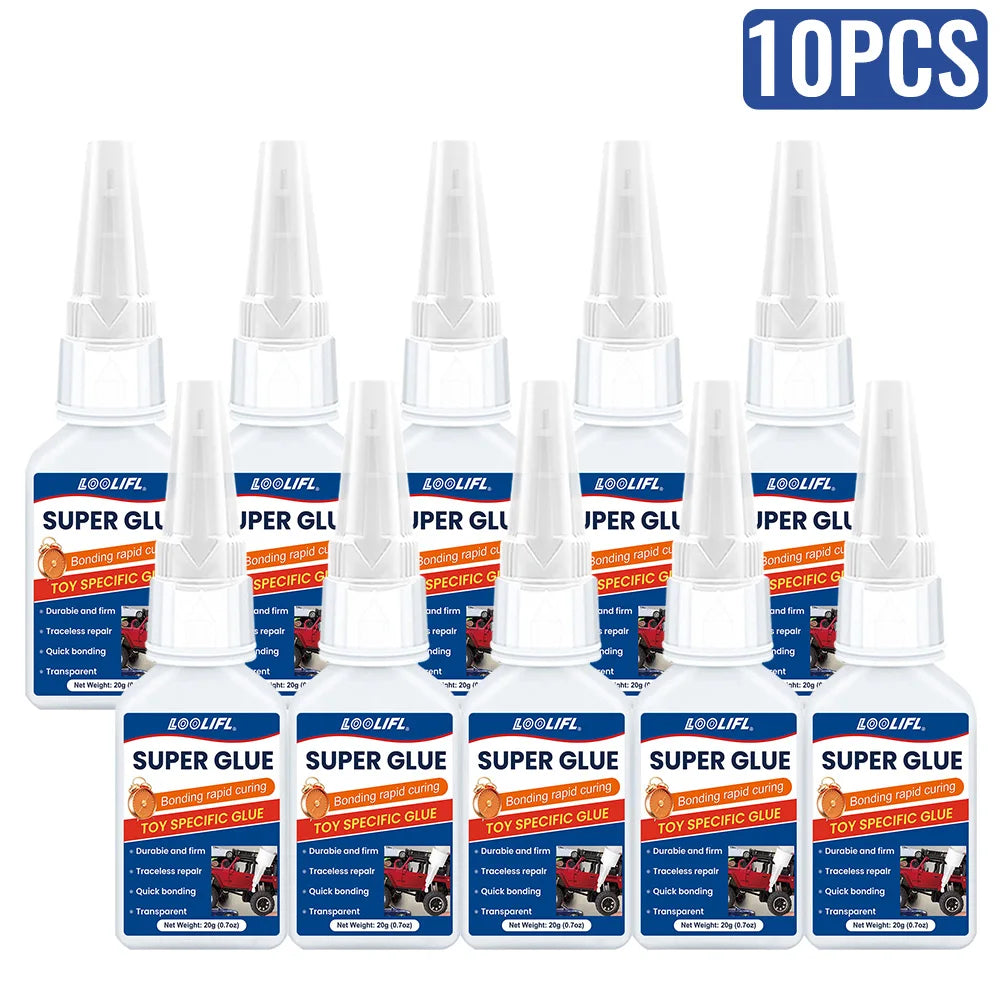 Loolifl 1-10Pcstoy Repair Expert Super Glue 15S Quick Bond Transparent Traceless Instant Adhesive for Plastic Model & DIY Crafts